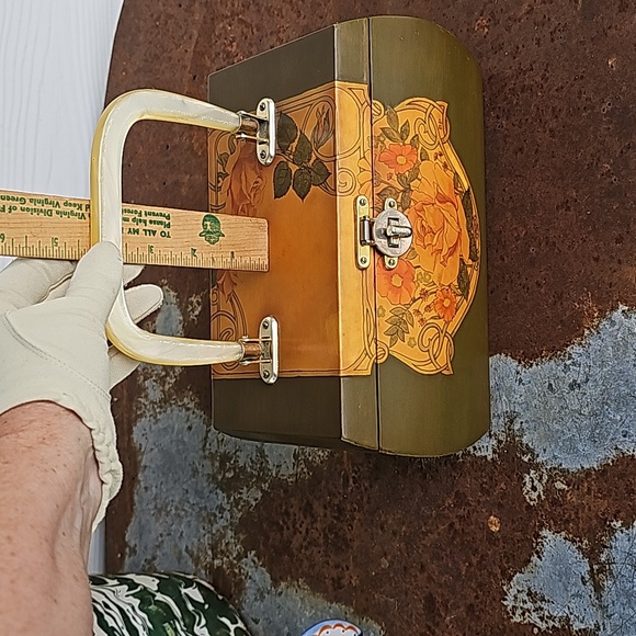 VTG 70s Wooden Handbag - Picture 5 of 16